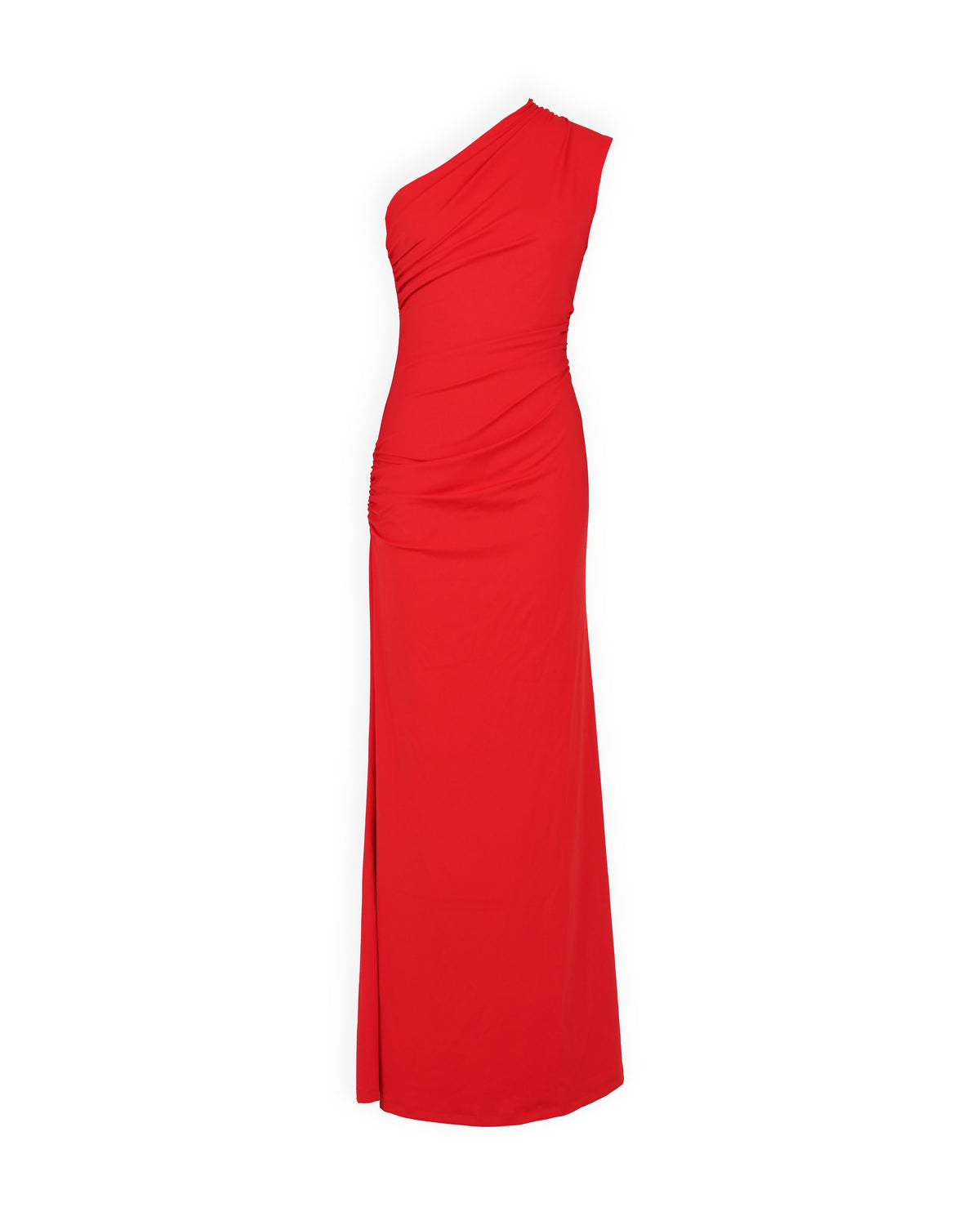 Classic Red Draped Bodycon Dress