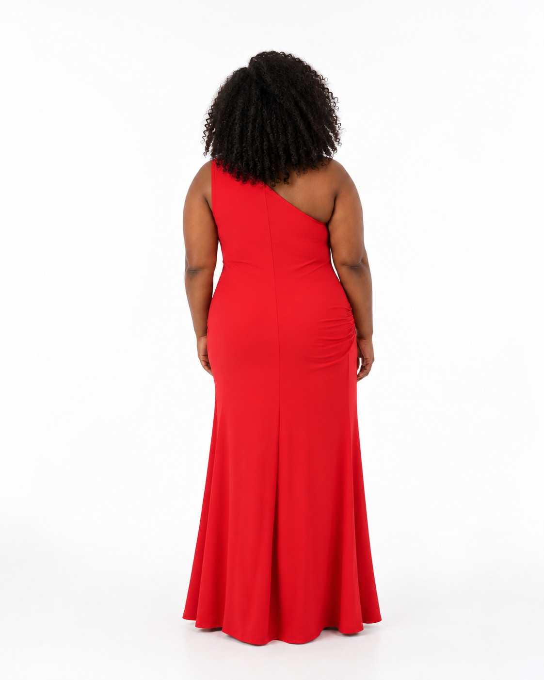 Classic Red Draped Bodycon Dress