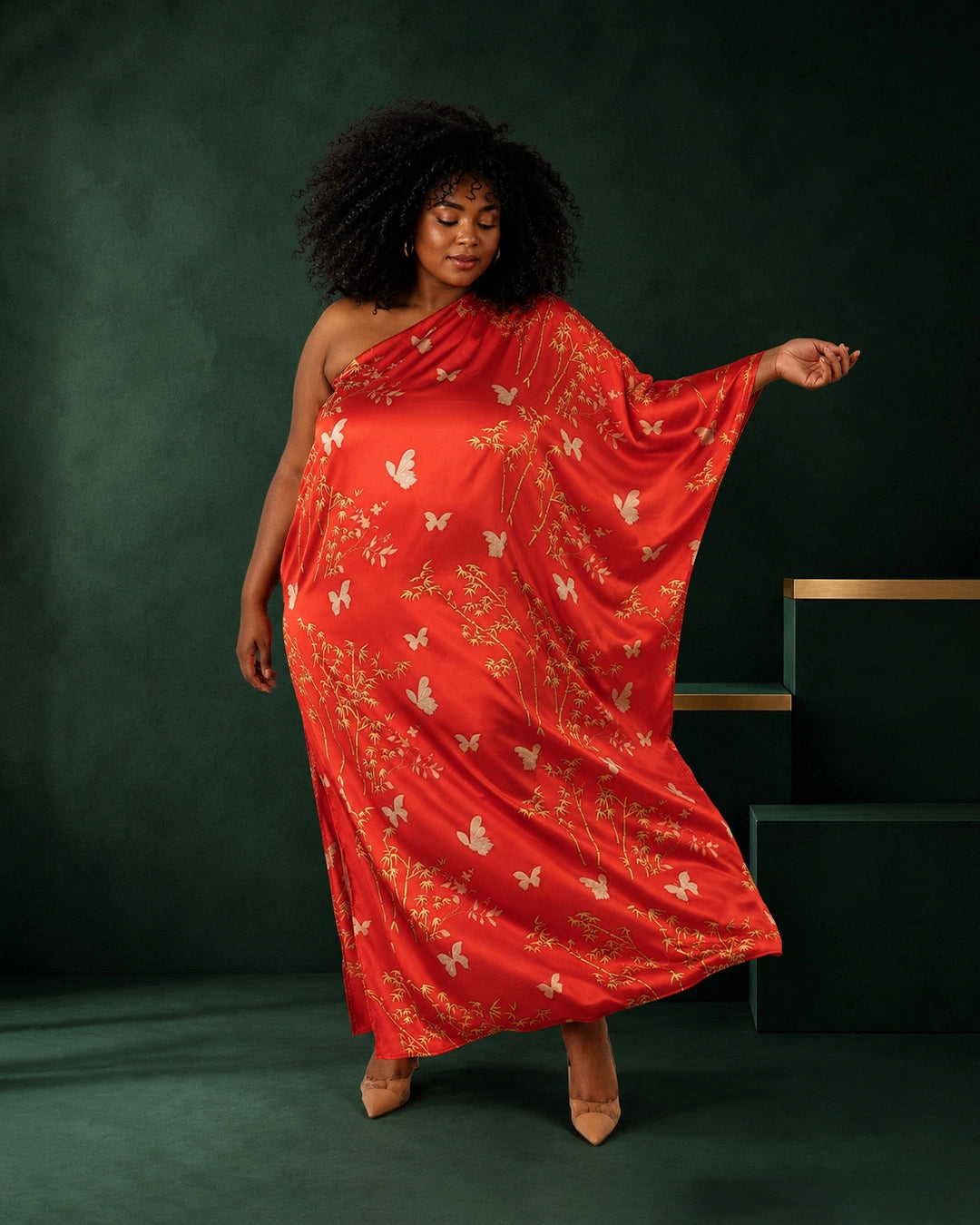 Flutter One-Shoulder Dress