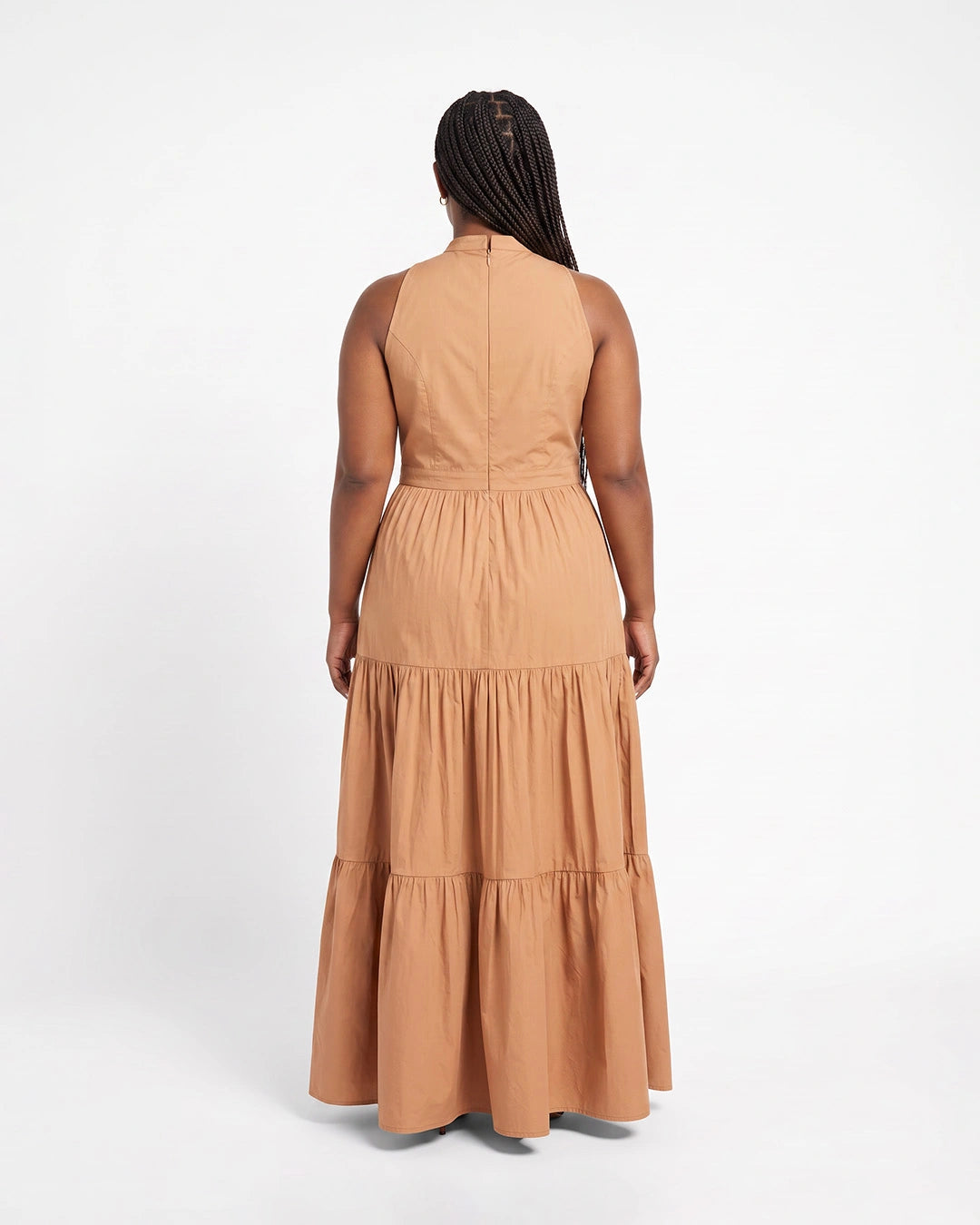 Tiered Poplin Maxi Dress