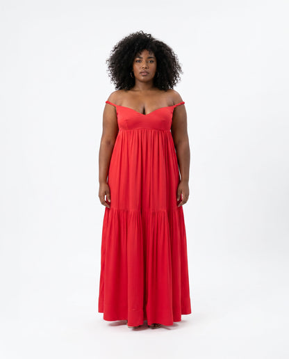 Scarlet Off-Shoulder Maxi Dress