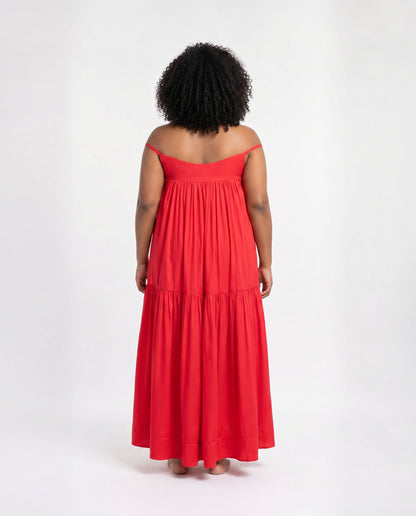 Scarlet Off-Shoulder Maxi Dress