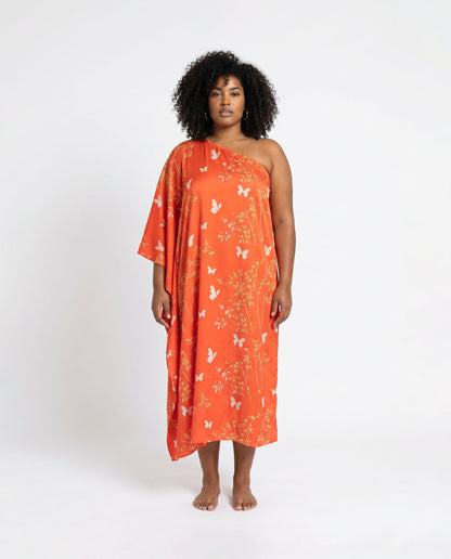 Flutter One-Shoulder Dress