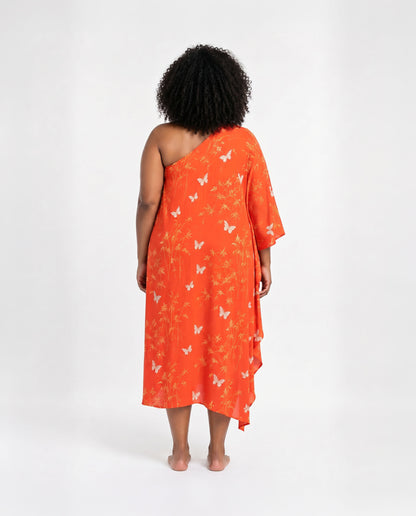 Flutter One-Shoulder Dress