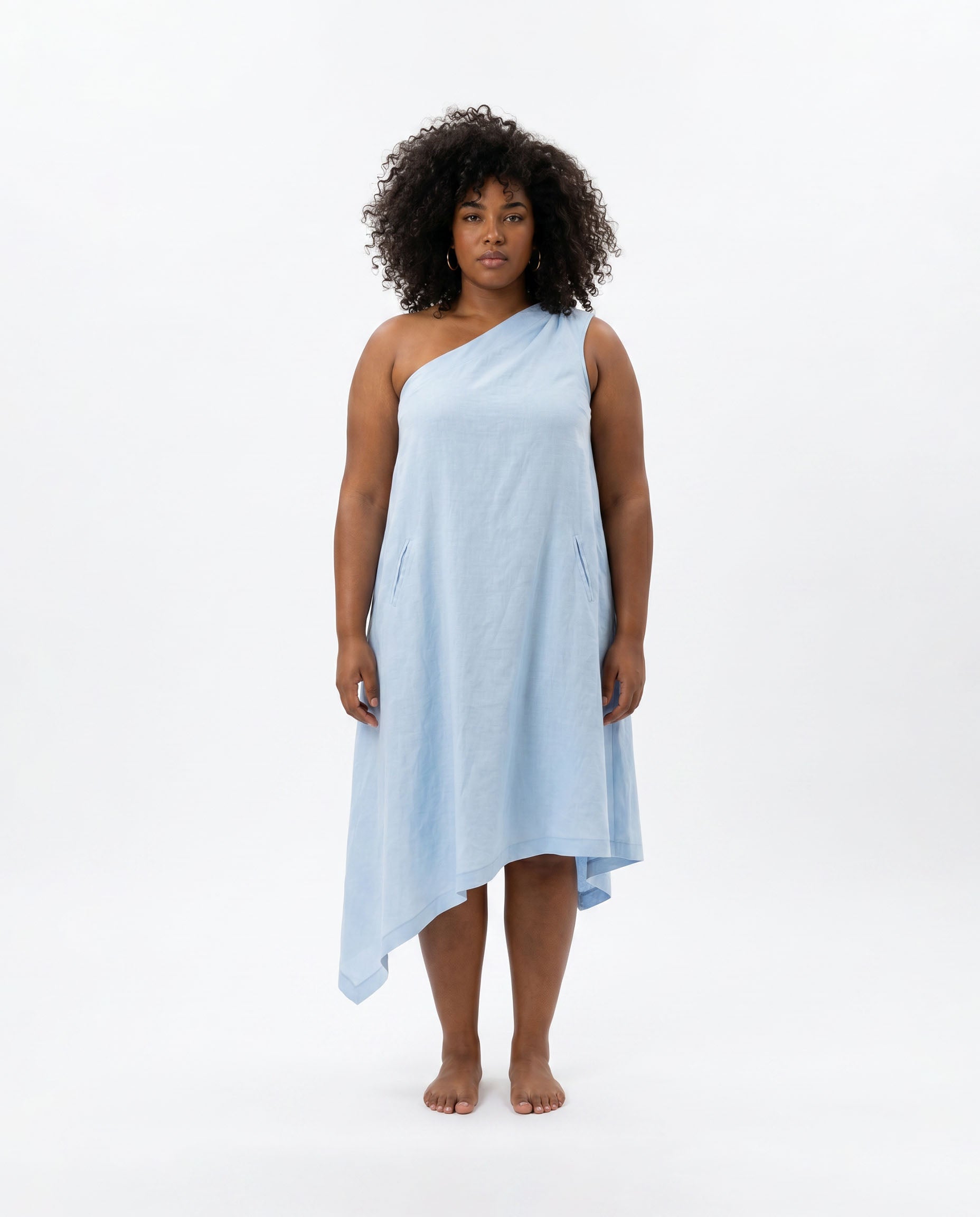 Sky Mist One-Shoulder Dress