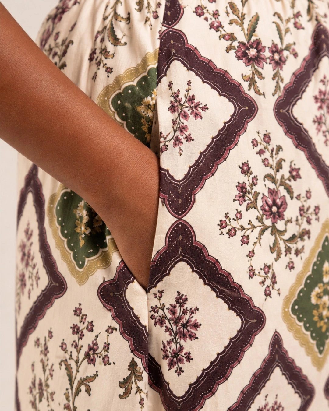 Printed Bardot Maxi Dress