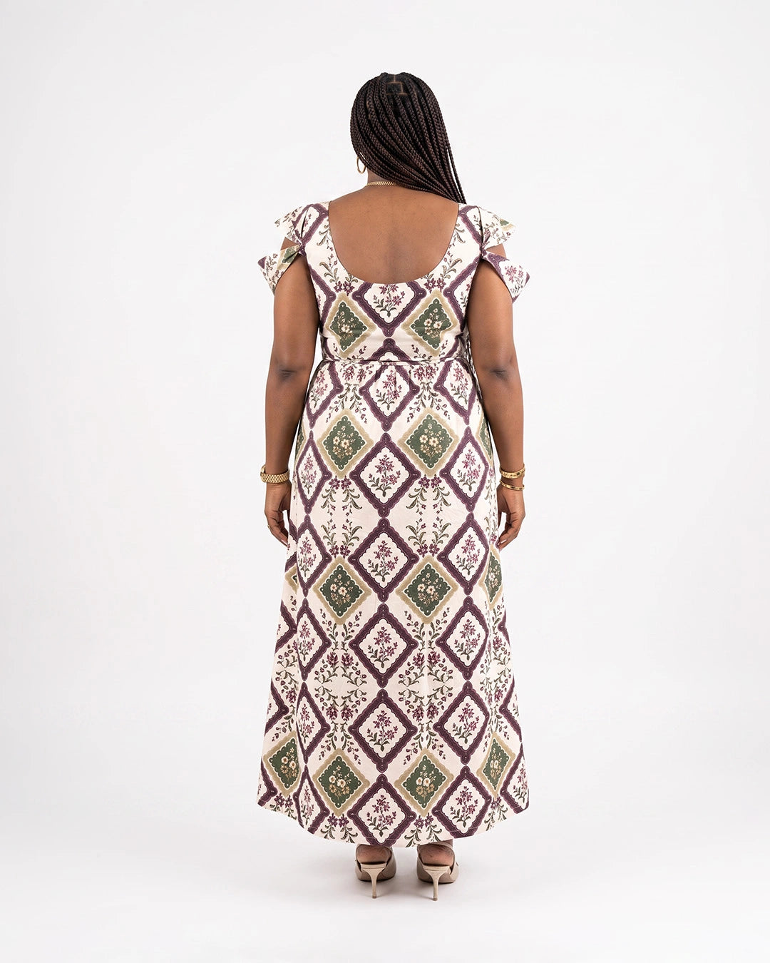 Printed Bardot Maxi Dress