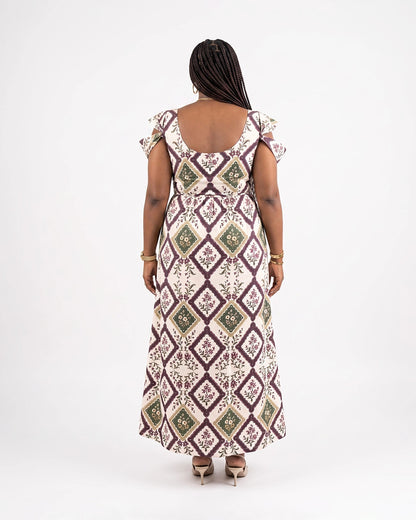 Printed Bardot Maxi Dress
