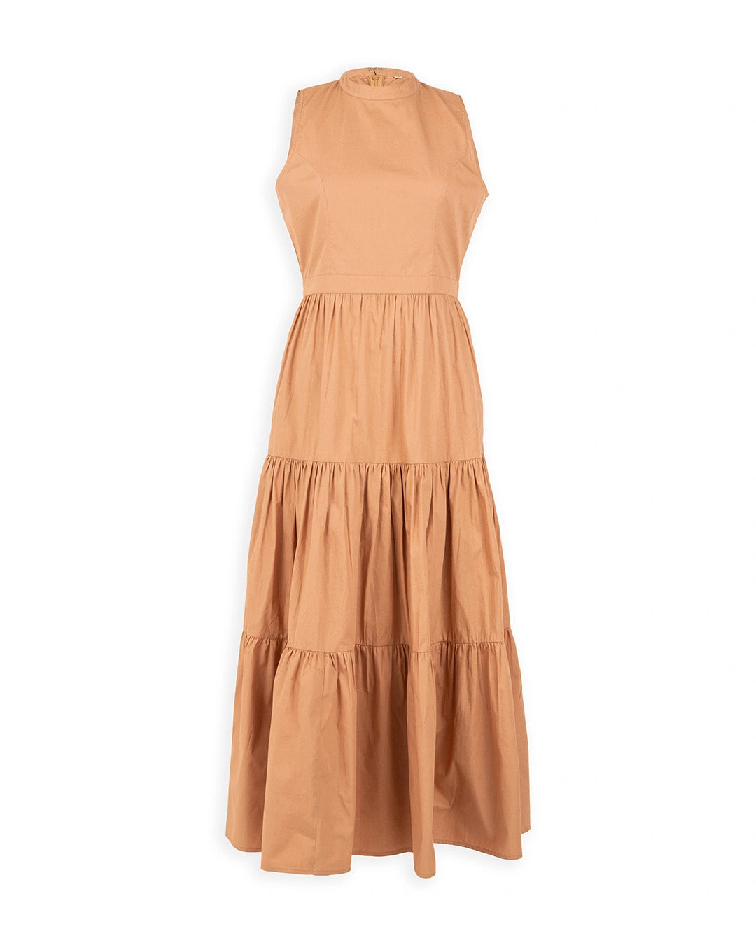 Tiered Poplin Maxi Dress