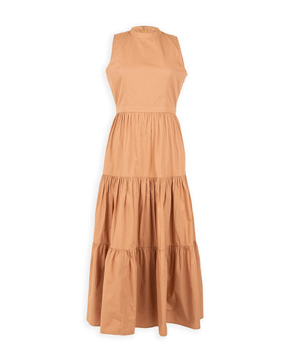 Tiered Poplin Maxi Dress