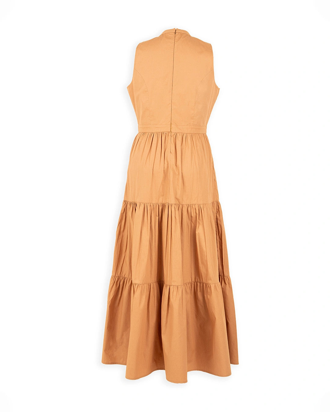 Tiered Poplin Maxi Dress