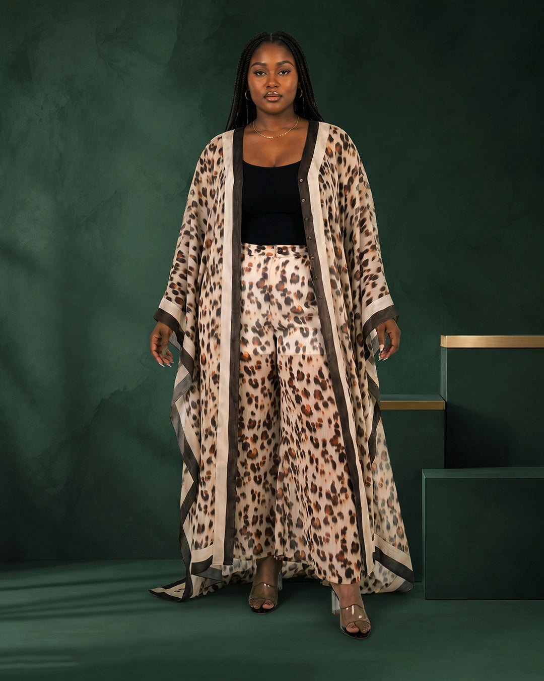 Printed Chiffon Kaftan