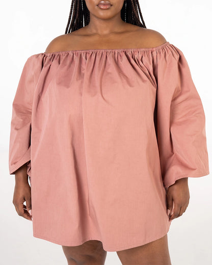 Cotton Satin Short Dress