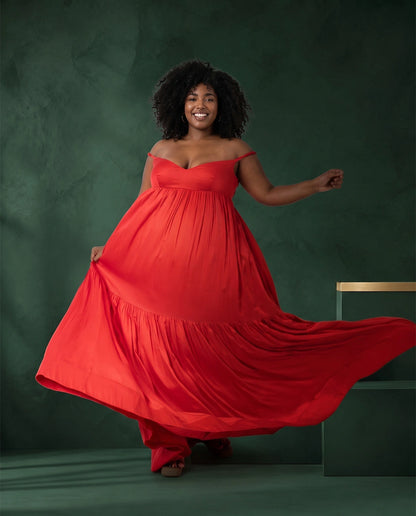 Scarlet Off-Shoulder Maxi Dress