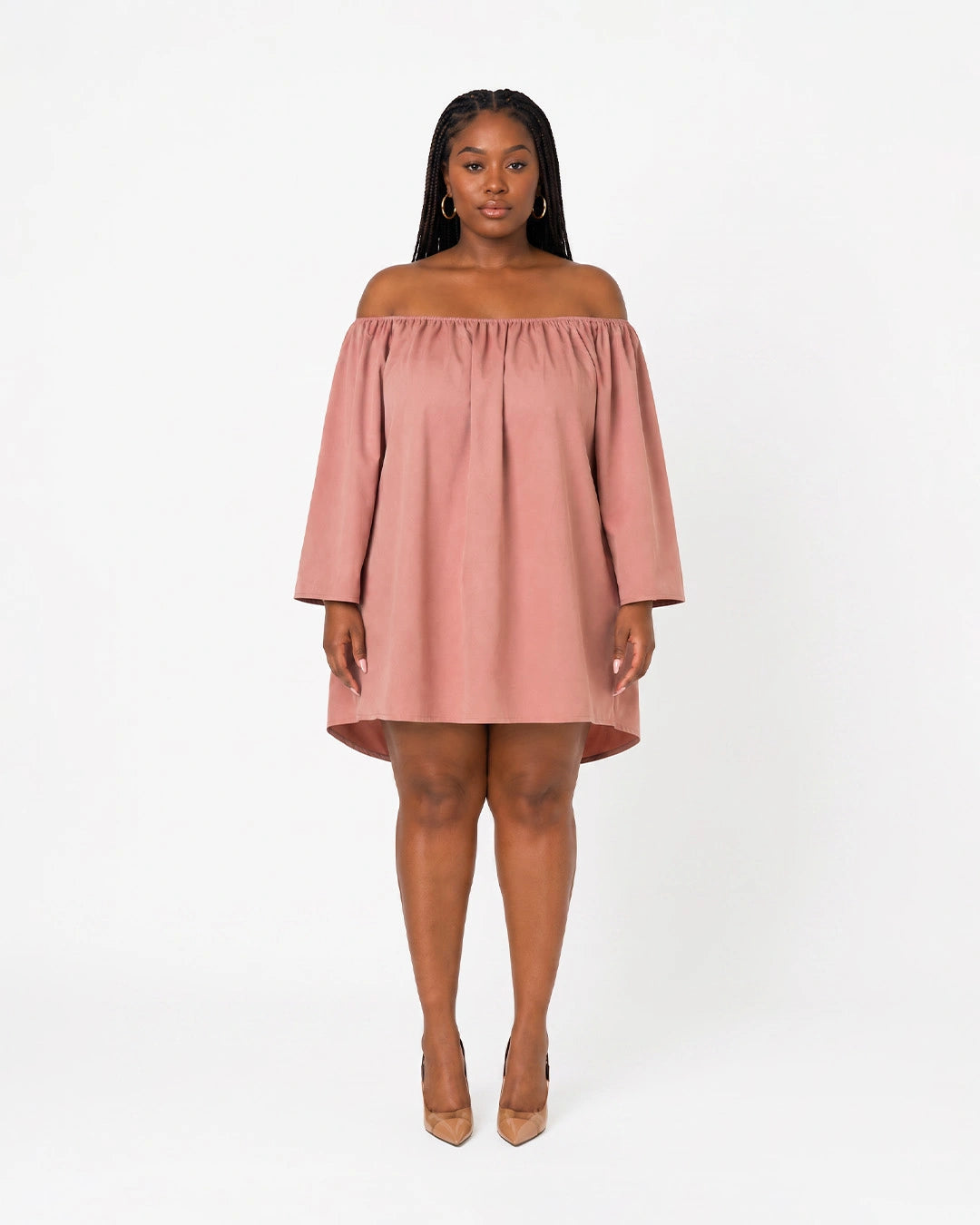 Cotton Satin Short Dress