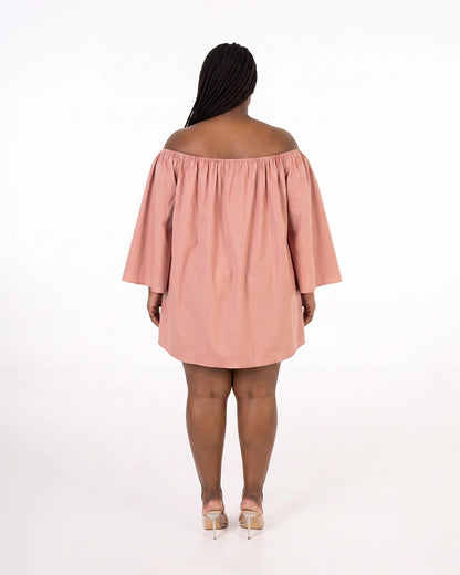 Cotton Satin Short Dress