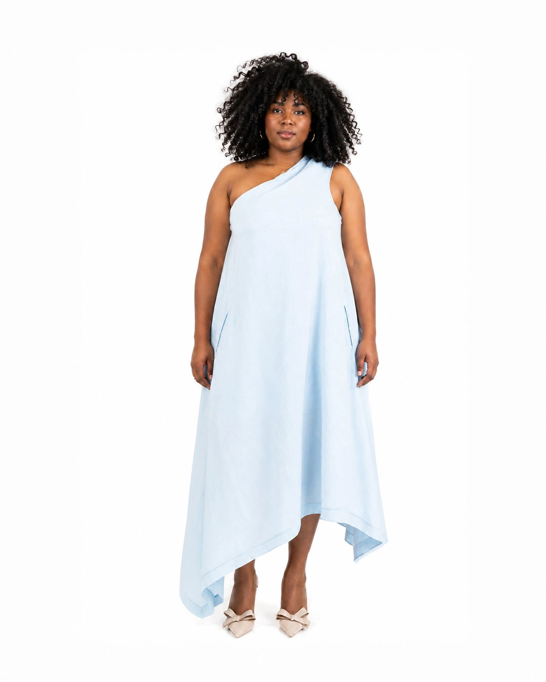 Sky Mist One-Shoulder Dress