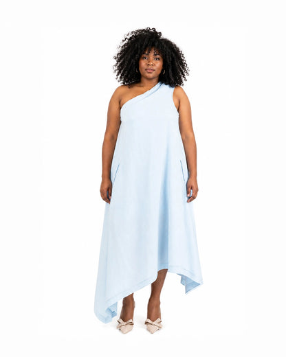 Sky Mist One-Shoulder Dress