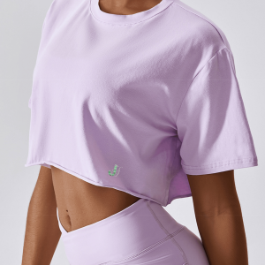 Lavender crop Top Tee