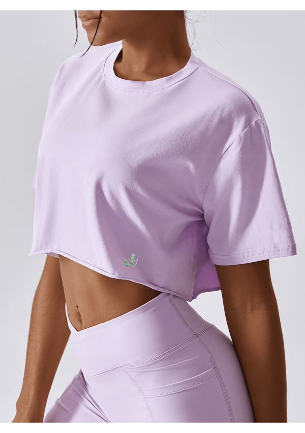 Lavender crop Top Tee